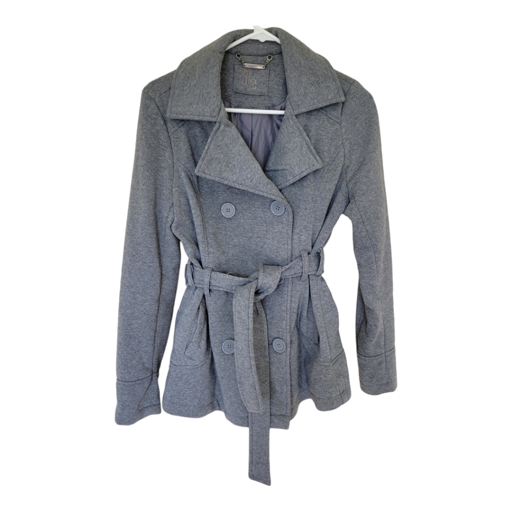 Joujou Short Belted Trench Coat, Size Medium